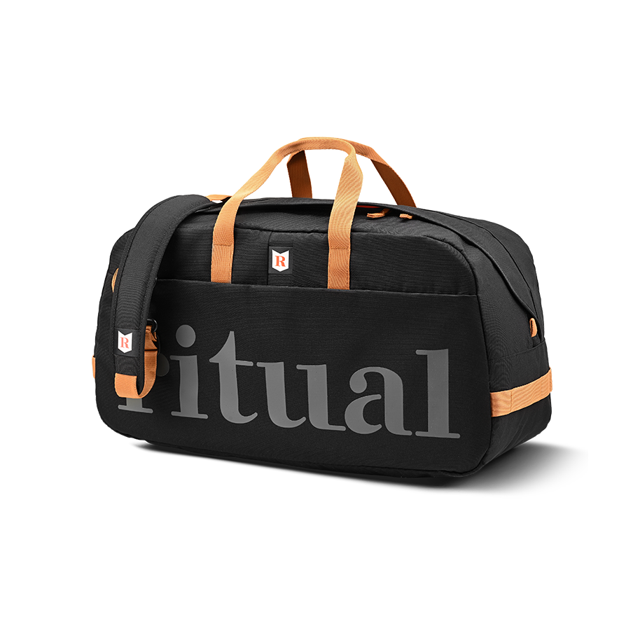 Ritual Calibre hockey duffle bag black with orange handles and accents