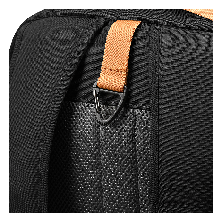 Ritual Covert hockey backpack black with a brown strap and buckle