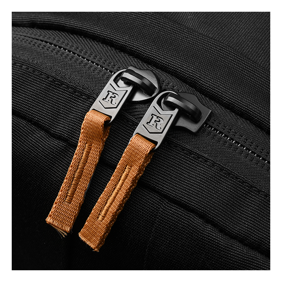 Ritual Covert hockey backpack black  with brown zipper pulls and a visible brand logo.