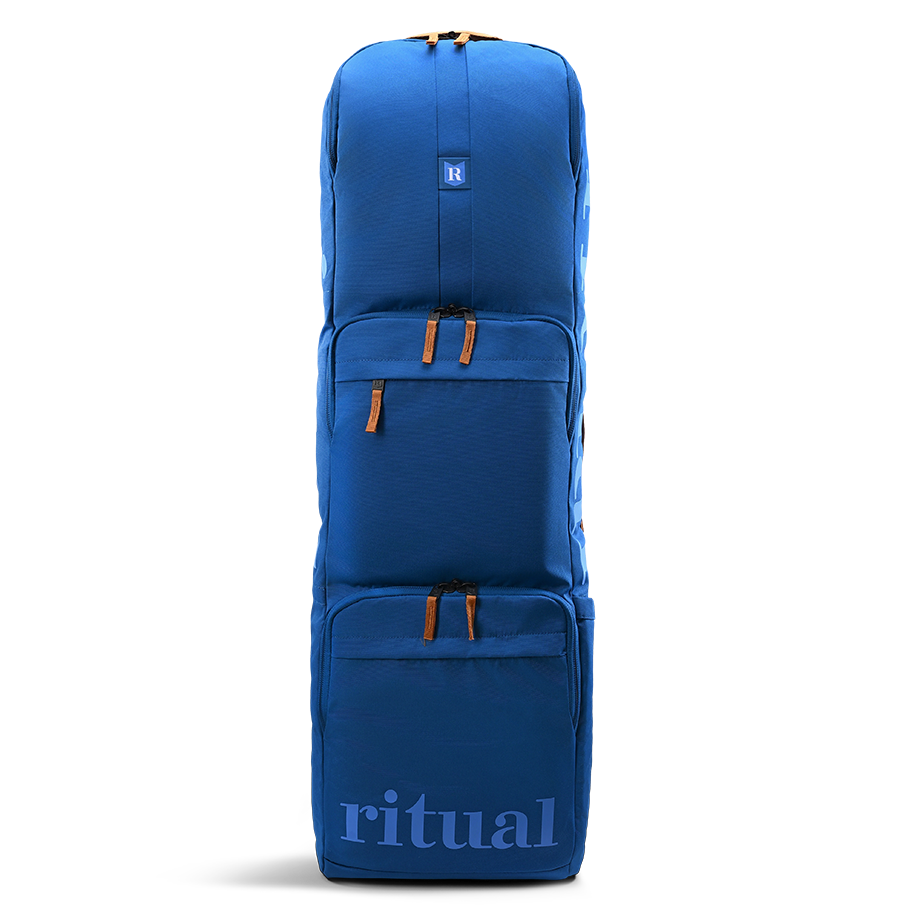 Ritual Mission combo hockey bag blue with branding, front view