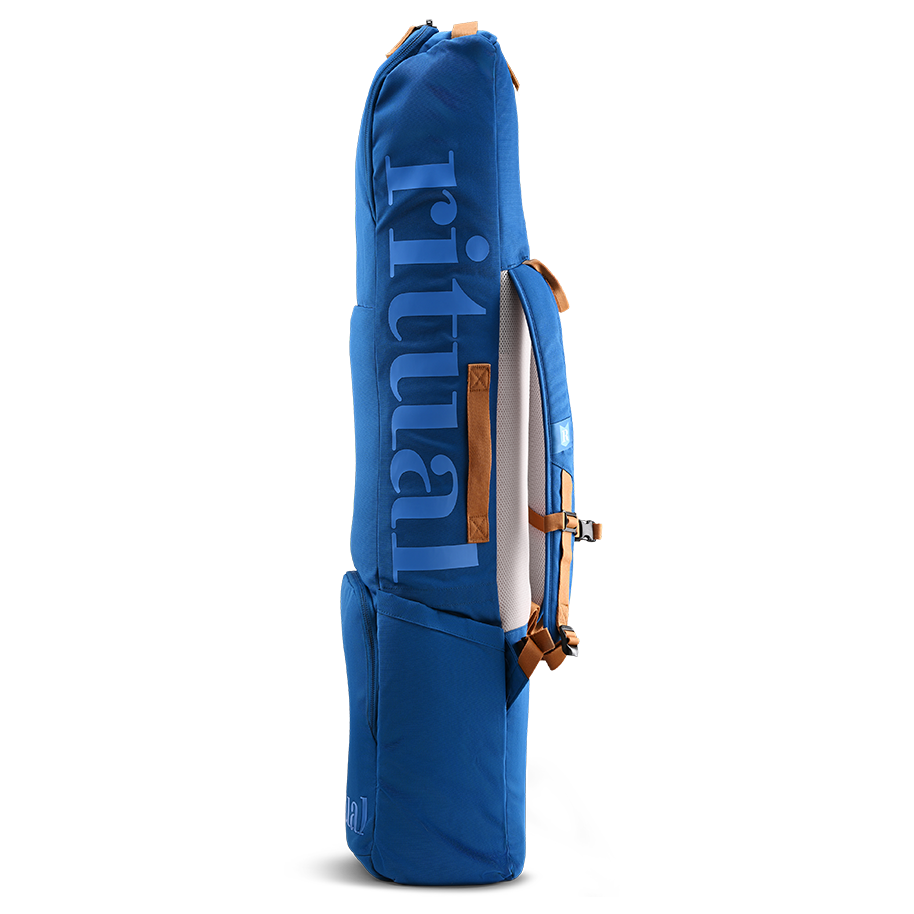 Ritual Tactic combo hockey bag blue with branding, right side view